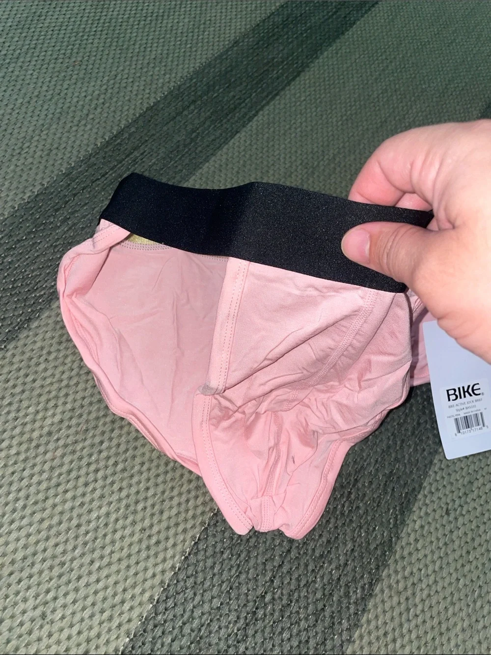 BIKE Men’s Pink Briefs with Black & Gold Waistband